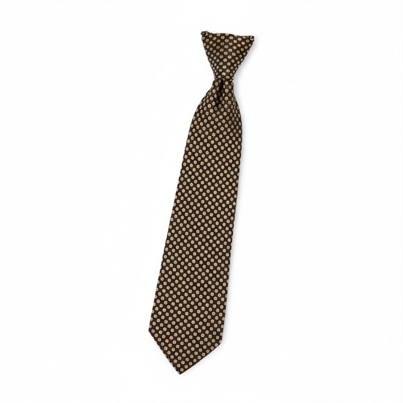 Reis of New Haven Other - Reis of New HavenVintage Mens Silk Tie Brown White Polka Dot‎ Necktie